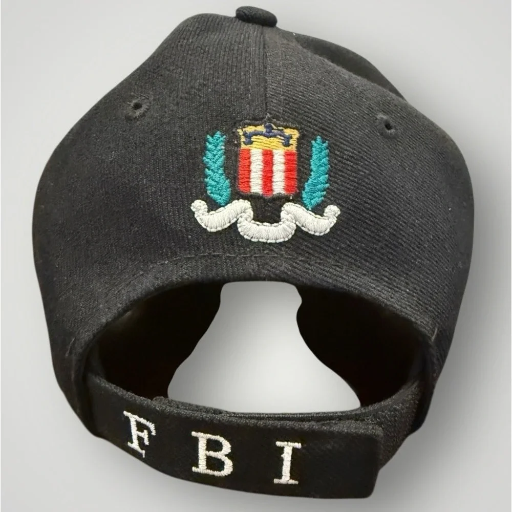 FBI Hat Officer Baseball Cap Adjustable‎ Hat Headwear Black White Unique Crest